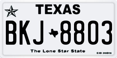 TX license plate BKJ8803
