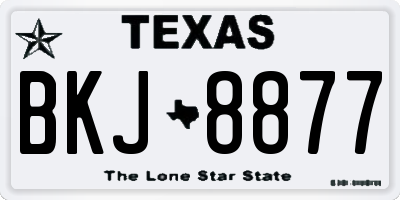 TX license plate BKJ8877