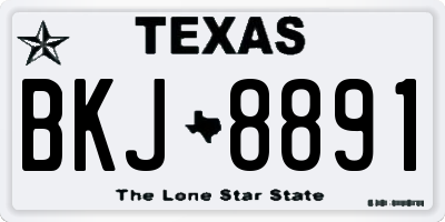 TX license plate BKJ8891