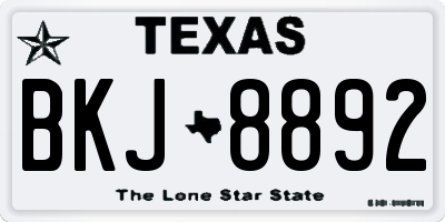 TX license plate BKJ8892