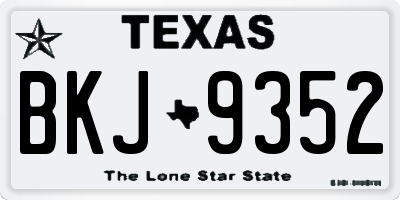TX license plate BKJ9352