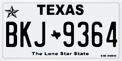 TX license plate BKJ9364
