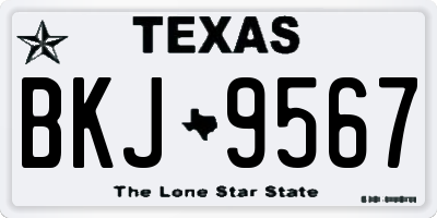 TX license plate BKJ9567