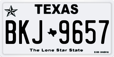 TX license plate BKJ9657