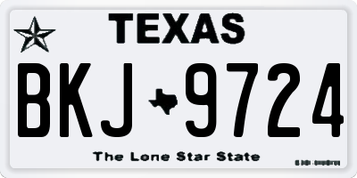 TX license plate BKJ9724