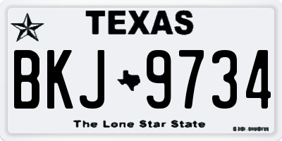 TX license plate BKJ9734