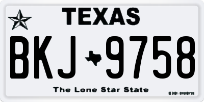 TX license plate BKJ9758