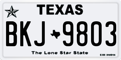 TX license plate BKJ9803