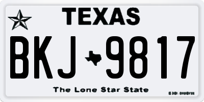 TX license plate BKJ9817