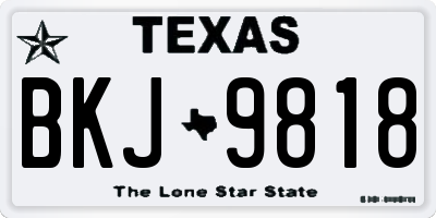 TX license plate BKJ9818