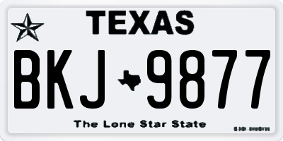 TX license plate BKJ9877