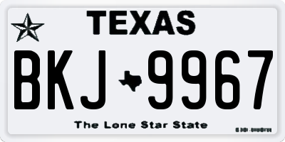 TX license plate BKJ9967