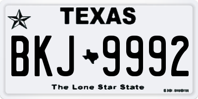 TX license plate BKJ9992