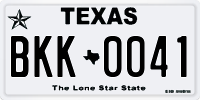TX license plate BKK0041