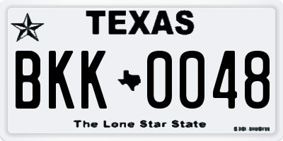 TX license plate BKK0048
