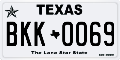 TX license plate BKK0069