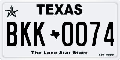 TX license plate BKK0074