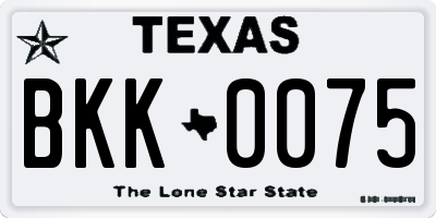 TX license plate BKK0075