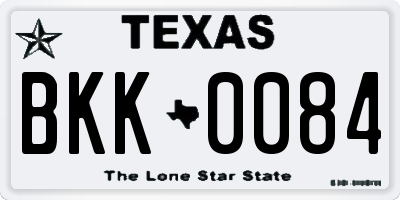 TX license plate BKK0084