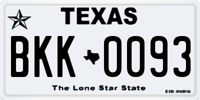 TX license plate BKK0093