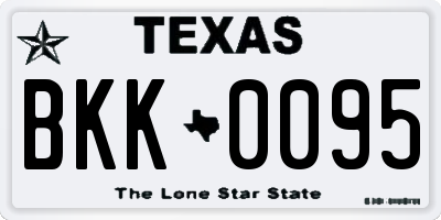TX license plate BKK0095