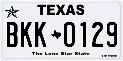 TX license plate BKK0129