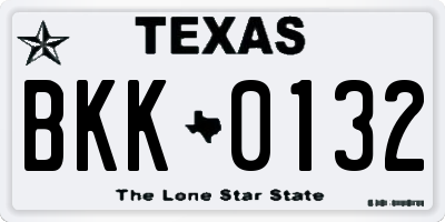 TX license plate BKK0132
