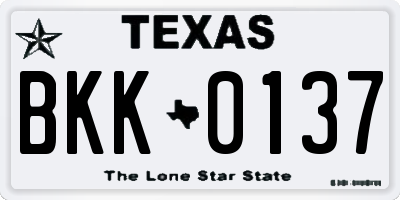TX license plate BKK0137