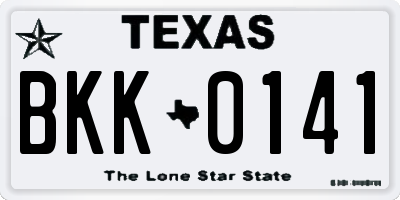 TX license plate BKK0141