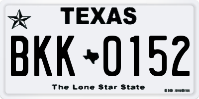 TX license plate BKK0152
