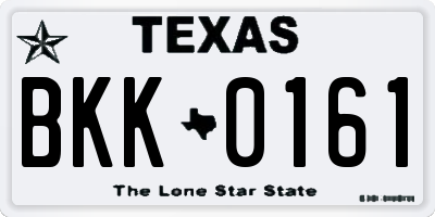 TX license plate BKK0161