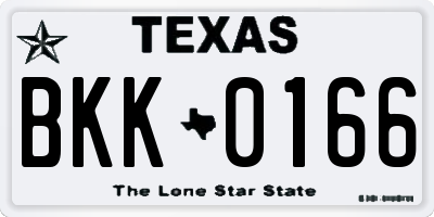 TX license plate BKK0166