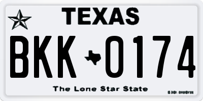 TX license plate BKK0174