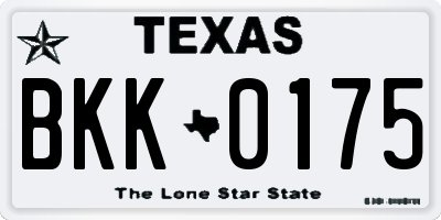 TX license plate BKK0175