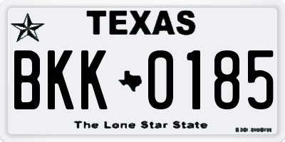 TX license plate BKK0185