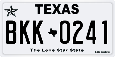 TX license plate BKK0241