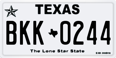 TX license plate BKK0244