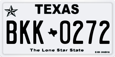 TX license plate BKK0272