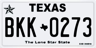 TX license plate BKK0273