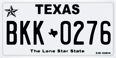 TX license plate BKK0276