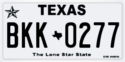 TX license plate BKK0277