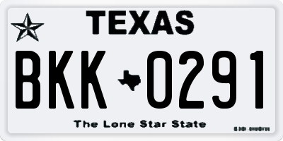 TX license plate BKK0291
