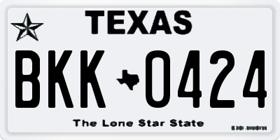 TX license plate BKK0424