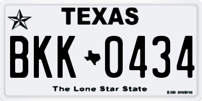 TX license plate BKK0434