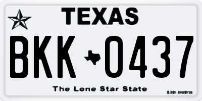 TX license plate BKK0437