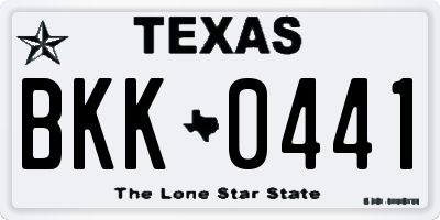 TX license plate BKK0441