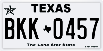 TX license plate BKK0457