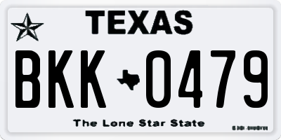 TX license plate BKK0479