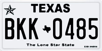 TX license plate BKK0485
