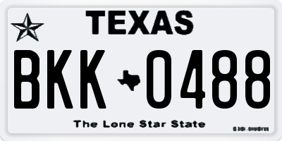 TX license plate BKK0488